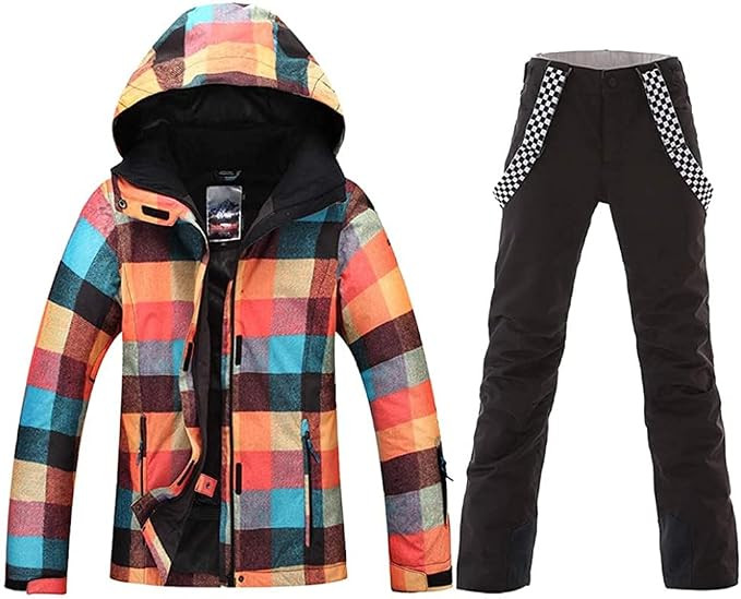 HOTIAN Ski jacket Snowboard Jacket Womens High Windproof Colorful Snow Jacket Pants Set | Amazon (US)