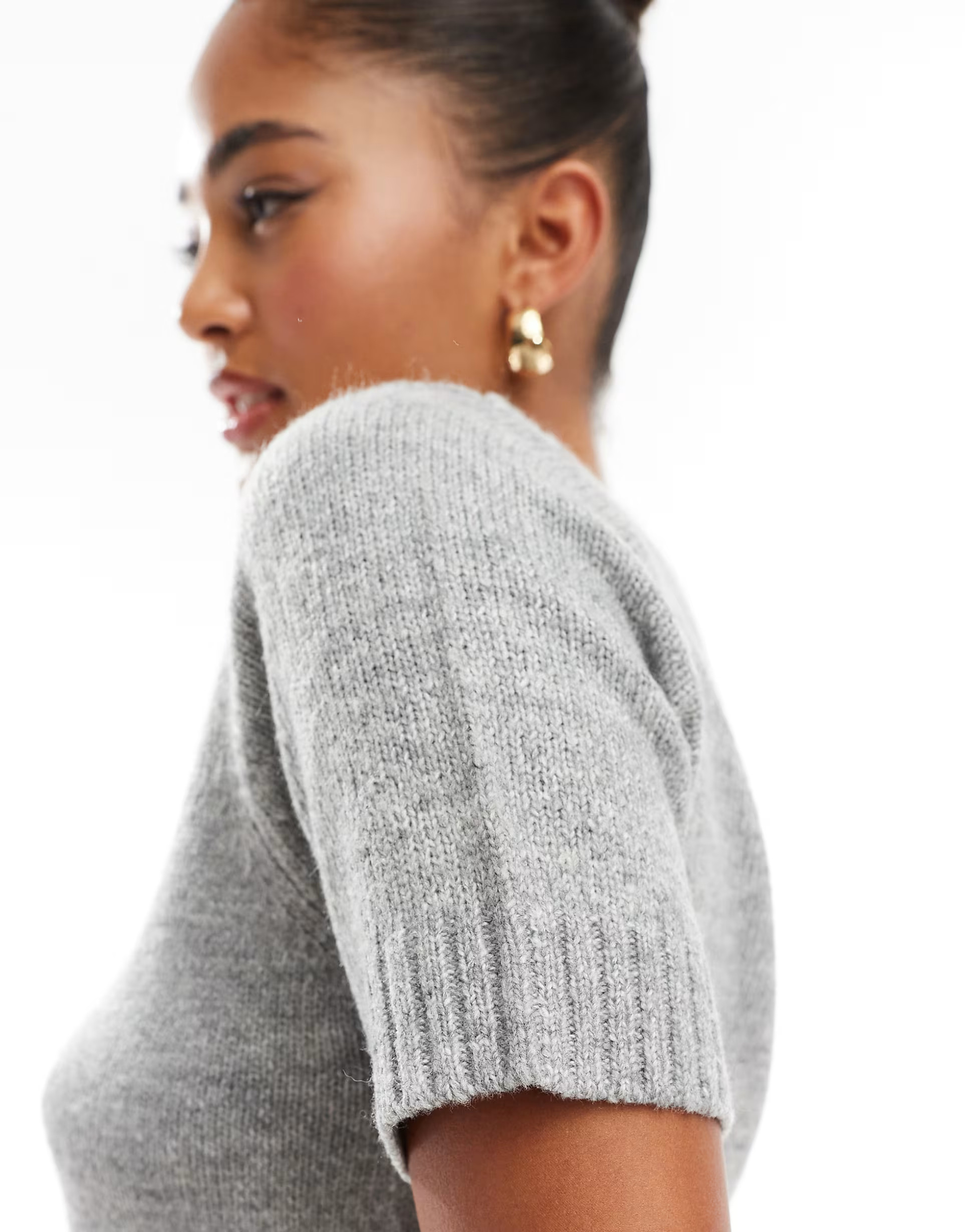 Threadbare – Kurzärmliger Strickpullover in Grau | ASOS (Global)