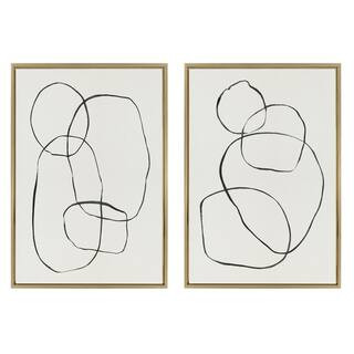 871 Modern Circles & 869 Going in Circles by Teju Reval Framed Abstract Canvas Wall Art Print 33 ... | The Home Depot