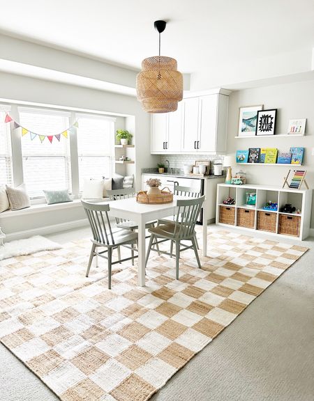 Play room Inspo with the prettiest checkered, woven jute rug from Revival

#LTKfamily #LTKkids #LTKhome