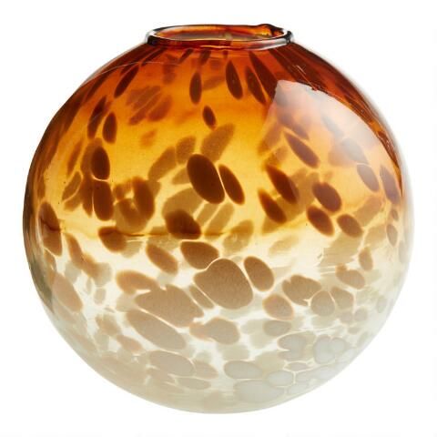 Amber And White Sphere Confetti Glass Vase | World Market