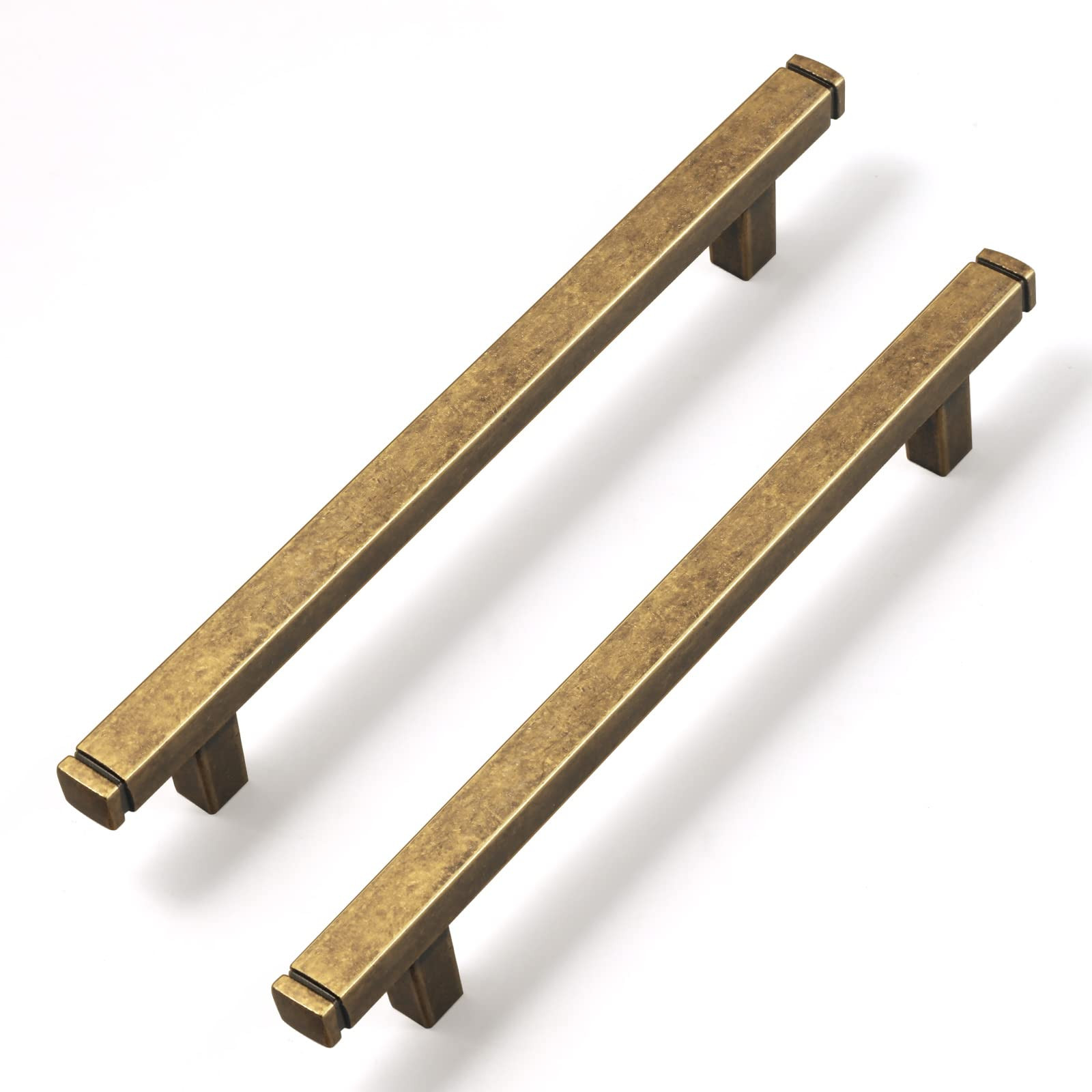 Goo-Ki Vintage Brass Drawer Handles 5 in (128mm) Hole Centers Straight Bar Pull,6-Pack Antique Br... | Amazon (US)