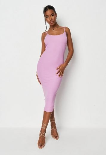 Lilac Rib Cami Midi Dress | Missguided (US & CA)