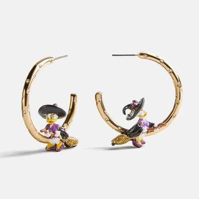 Disney Daisy Duck Halloween Witch Hoop Earrings | BaubleBar