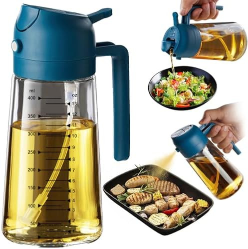 TrendPlain 16oz/470ml Glass Olive Oil Sprayer for Cooking - 2 in 1 Olive Oil Dispenser for Kitche... | Amazon (US)