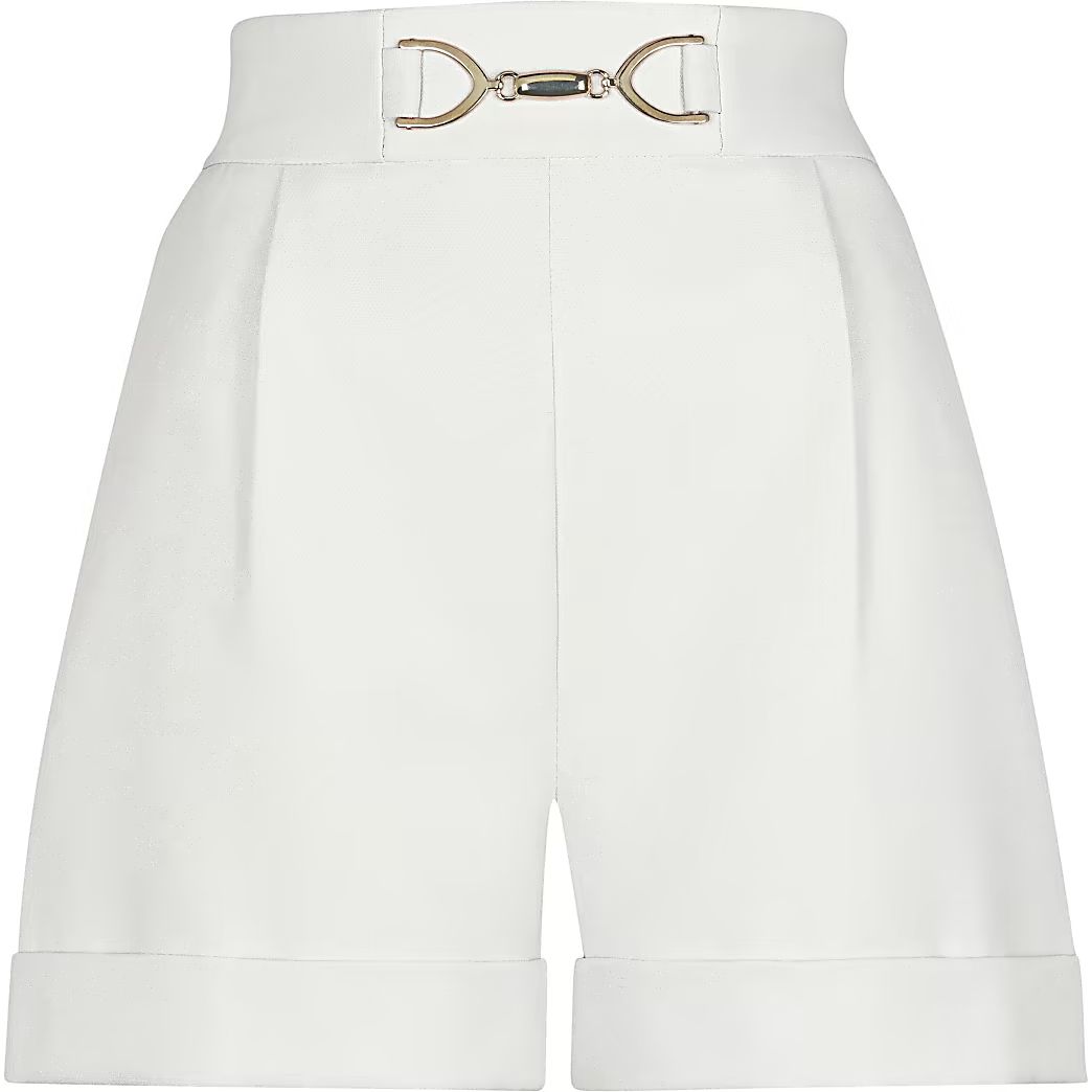 White turn up hem shorts | River Island (US)