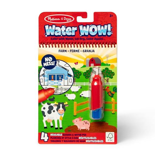 Melissa & Doug Water Wow! Mess Free Coloring Book, Reusable Water-Reveal Activity Pad, On The Farm, Travel Toys, Party Favors, for Toddlers & Kids Ages 3+ | Amazon (US)