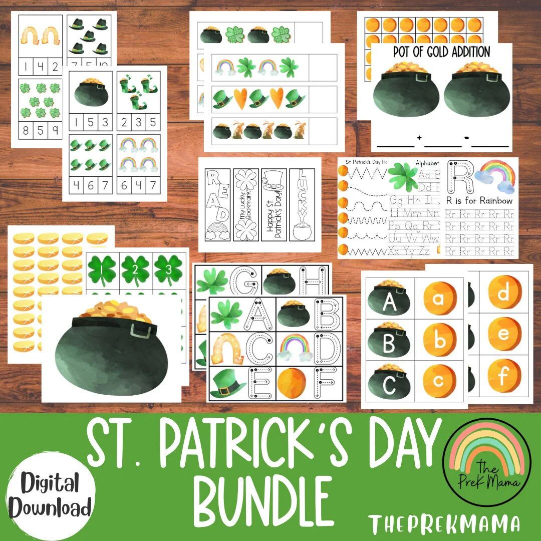 St Patrick's Day Bundle, Preschool Busy Book Pages, Preschool Printable, Preschool Curriculum, Ho... | Etsy (US)