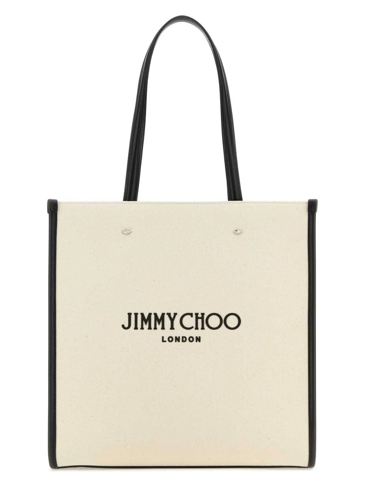 Jimmy Choo Women's Ivory Canvas N/s Tote M Shopping Bag in White | NSTOTEMCZM Color NATBLASIL | LOZURI
