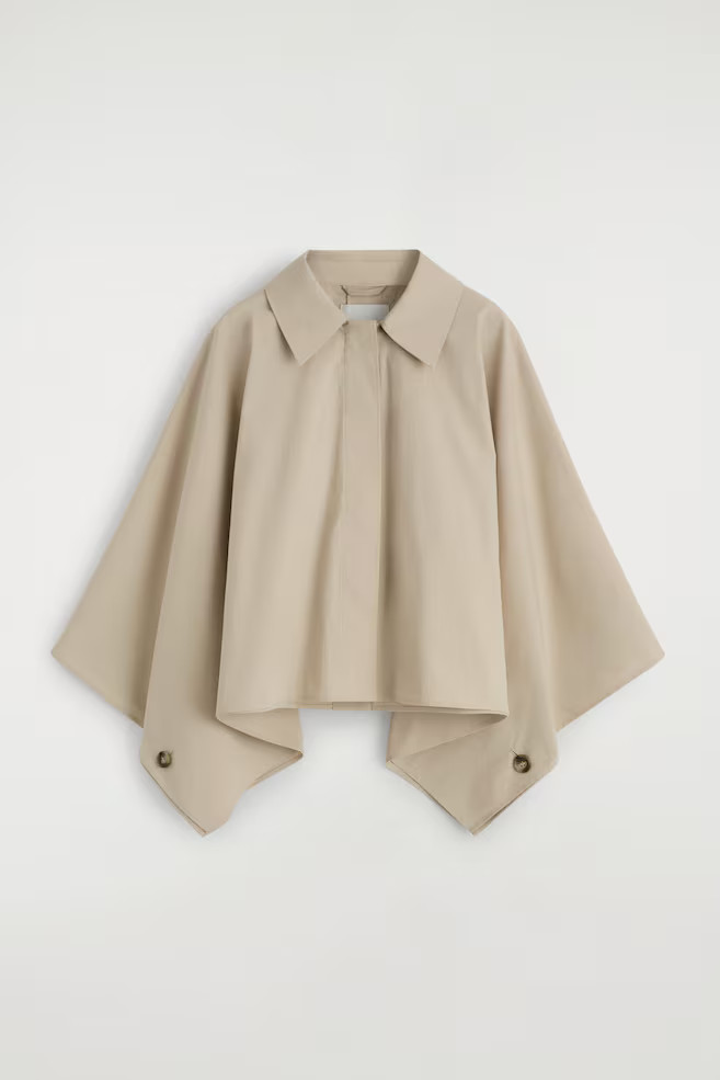 CROPPED TRENCH COAT CAPE - DARK BROWN | COS DE | COS (EU)
