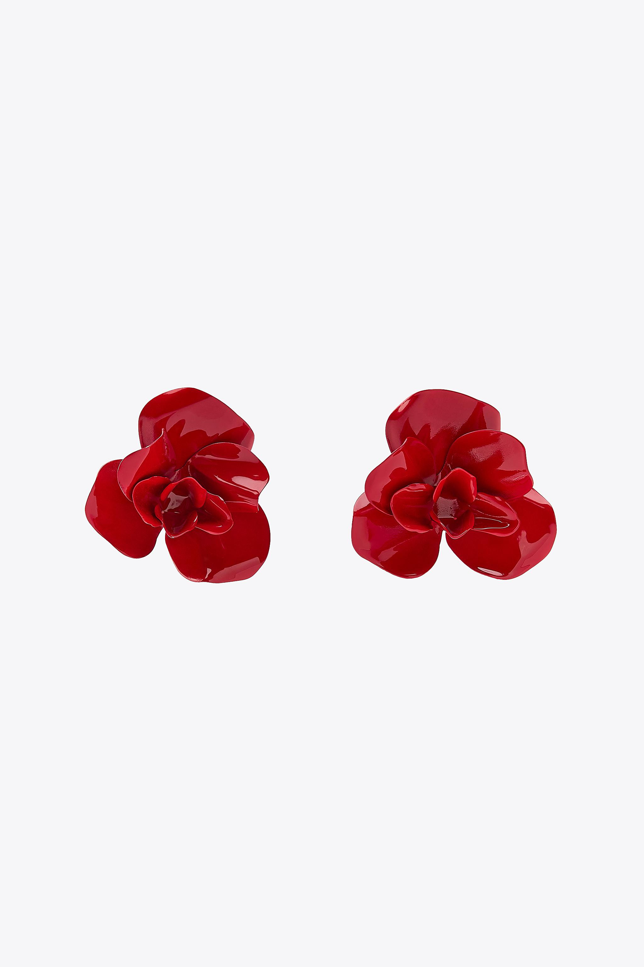 RAISED FLOWER EARRINGS | Zara US