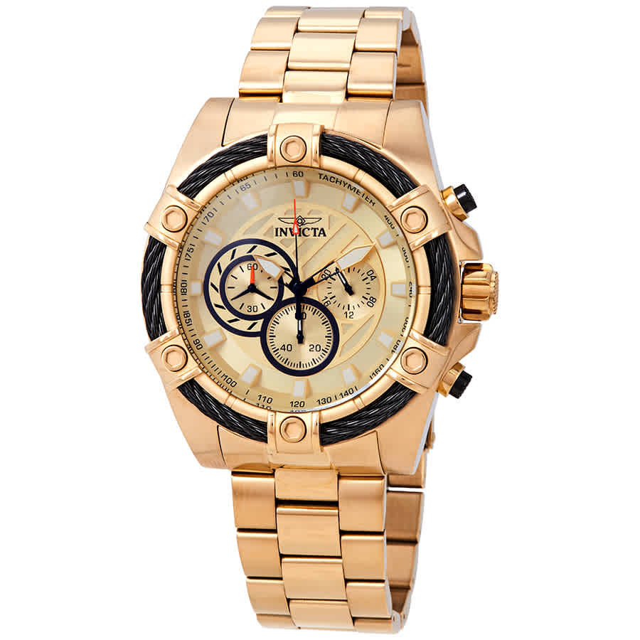 Invicta Bolt Chronograph Gold Dial Mens Watch 25515 | Jomashop.com & JomaDeals.com
