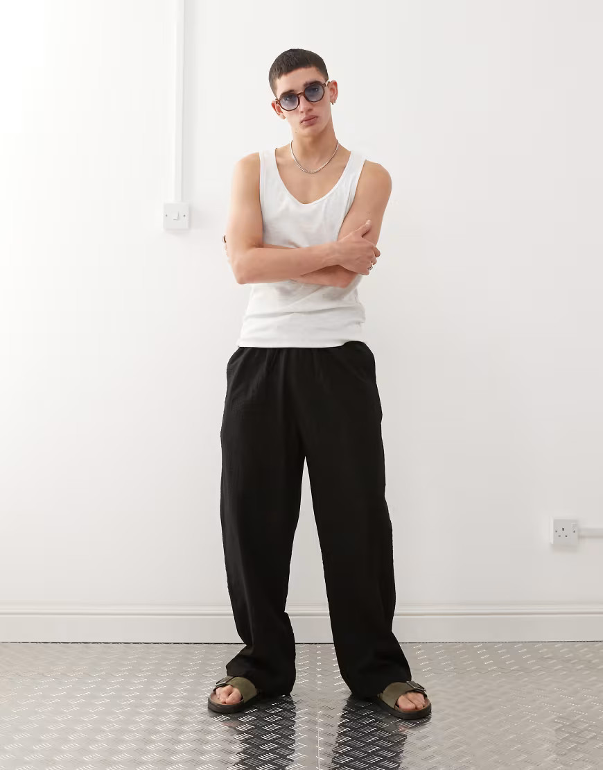 COLLUSION textured woven trouser in black - BLACK | ASOS (Global)