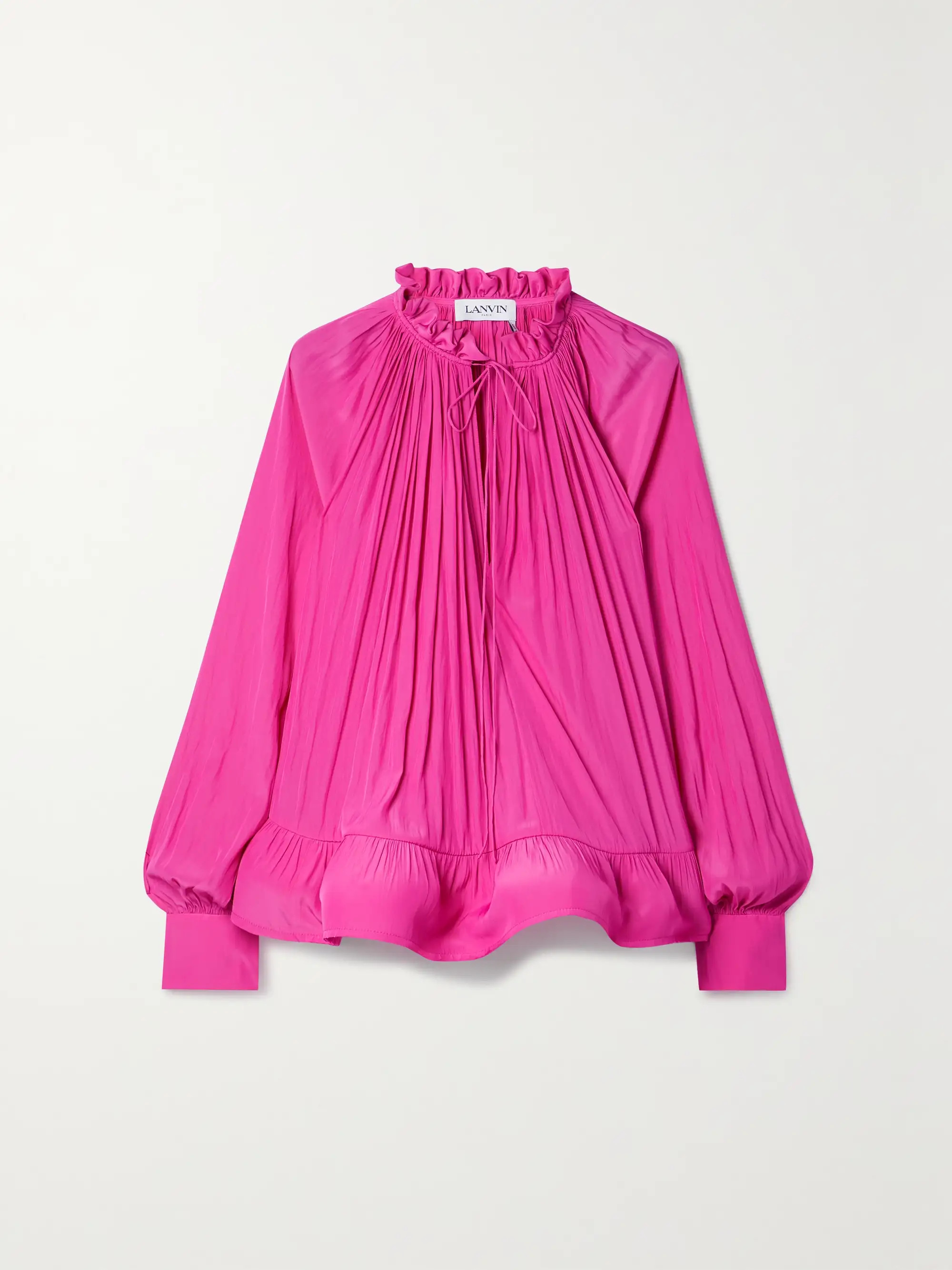 Ruffled gathered voile blouse | NET-A-PORTER (UK & EU)