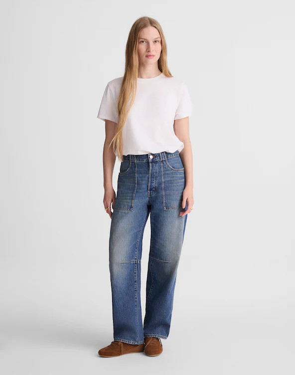 The Petite Darted Barrel-Leg Jean | Madewell