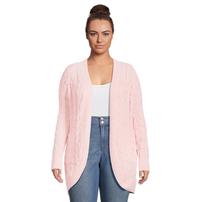 No Boundaries Juniors Plus Size Chenille Cocoon Cardigan Sweater, Midweight | Walmart (US)