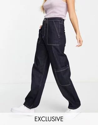 People Tree organic cotton cargo jeans with pink contrast stitch | ASOS | ASOS (Global)