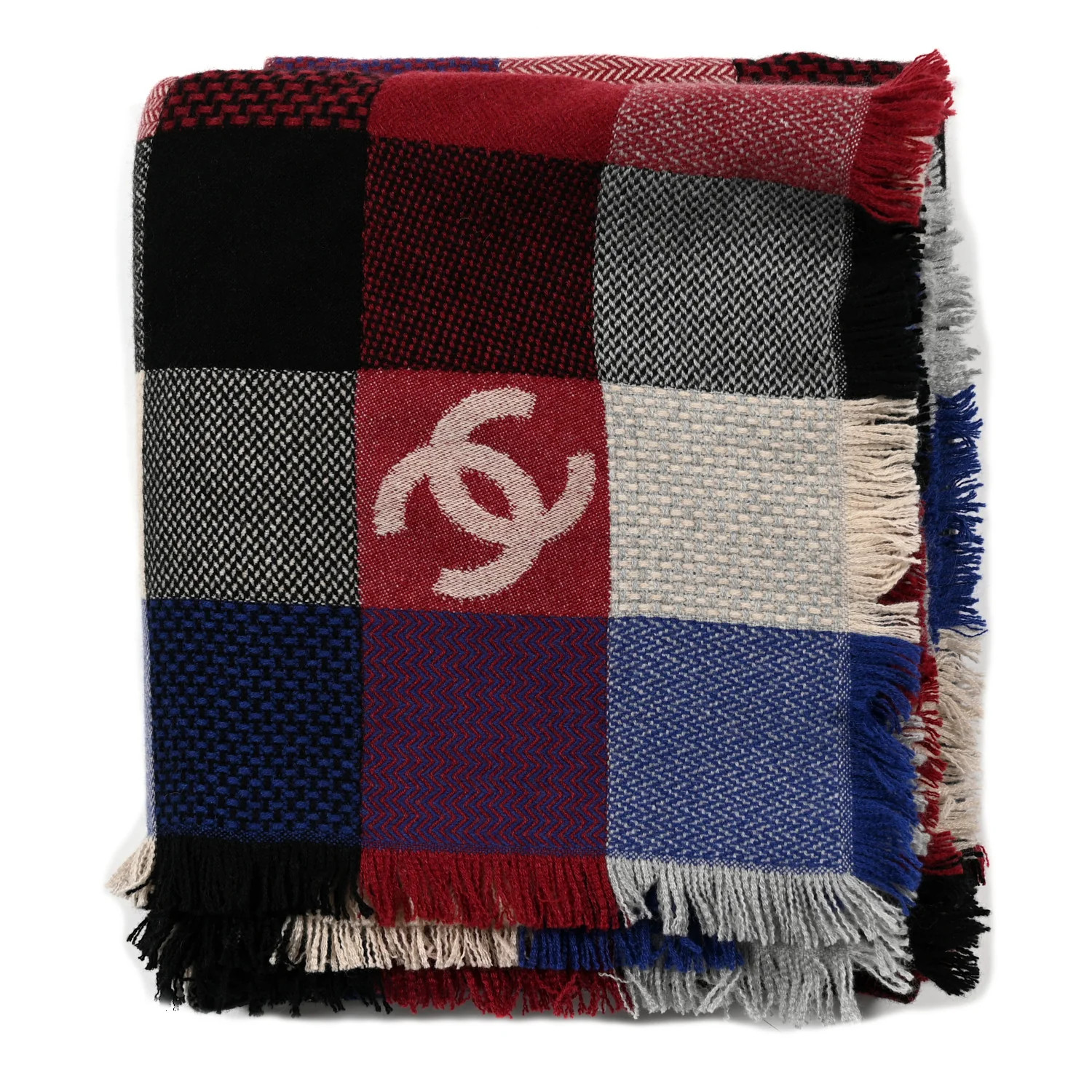 Cashmere Plaid CC Travelling Rug Blanket Beige | FASHIONPHILE (US)