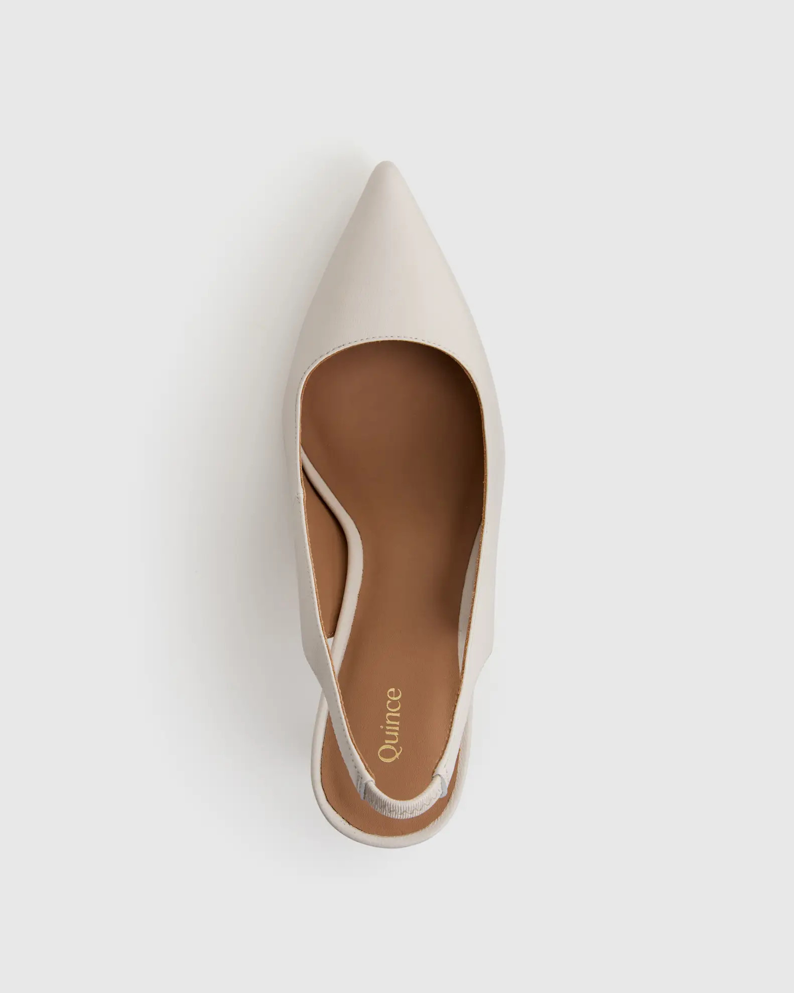 Italian Leather Slingback 75mm Heel in Bone | Quince