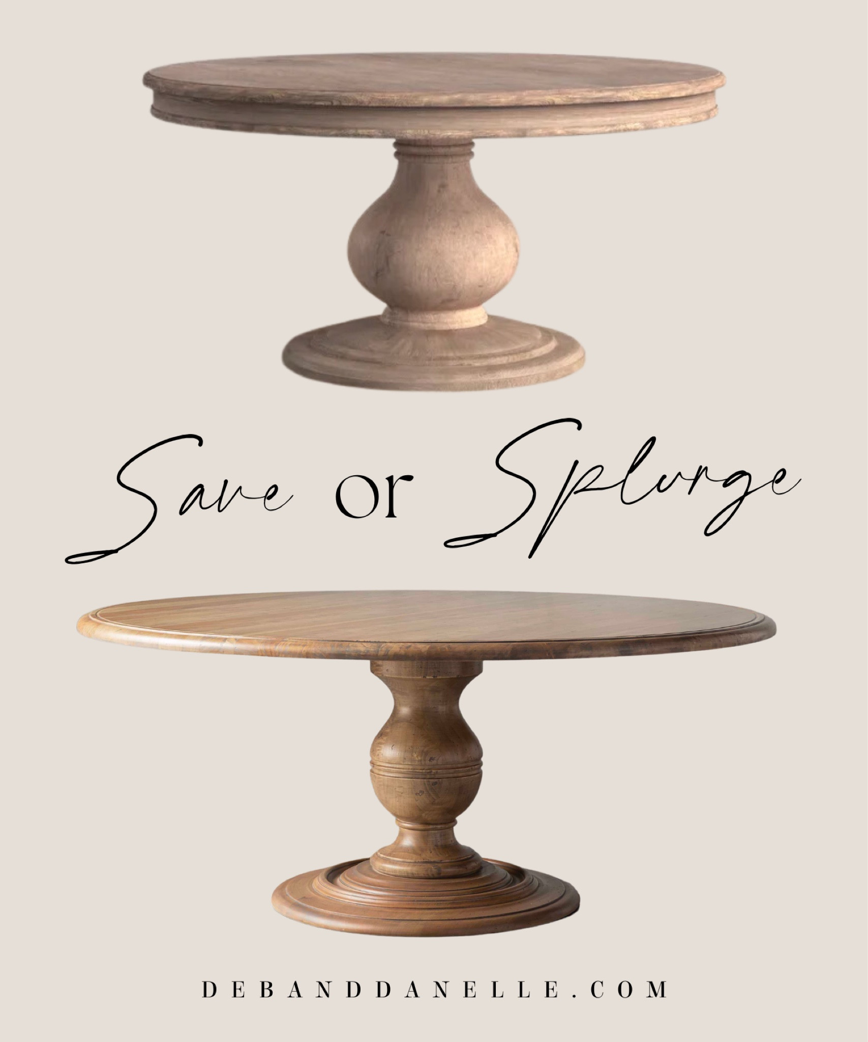 Save or splurge? These two gorgeous round wooden dining room tables are both on sale but one is a little more pricey if that’s what you’re into! 

#LTKFind #LTKsalealert #LTKhome