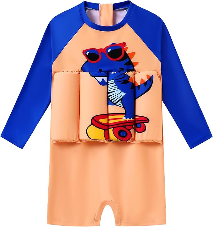 Toddler Baby Boys One Piece Floatation Swimsuit Long Sleeve Bathing Suit with Adjustable Buoyancy... | Amazon (US)