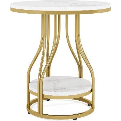 Tribesigns Modern Round Side Table, 2-Tier End Table with Storage for Couch Side, Sofa Side Table... | Target