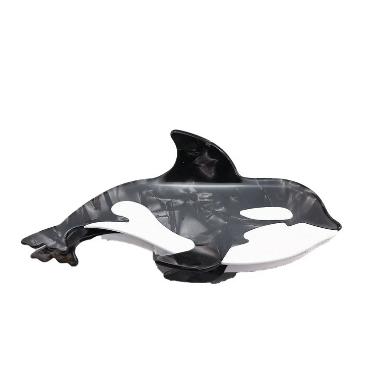 2 pc Shark Cellulose Acetate Claw Hair Clips Sea Animal Hair Accessories for Women Black 60x135mm | Walmart (US)