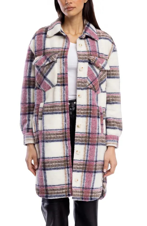 BLANKNYC Plaid Long Shacket in Reaching Out at Nordstrom, Size Medium | Nordstrom
