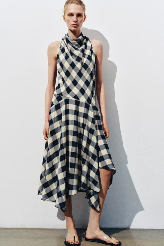 PLAID HALTER DRESS ZW COLLECTION | Zara US