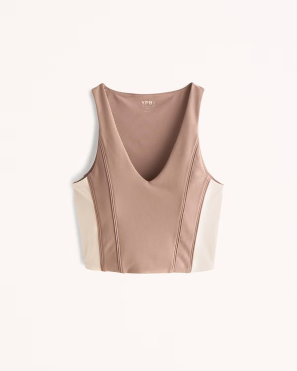 YPB Corset Slim V-Neck Tank | Abercrombie & Fitch (US)