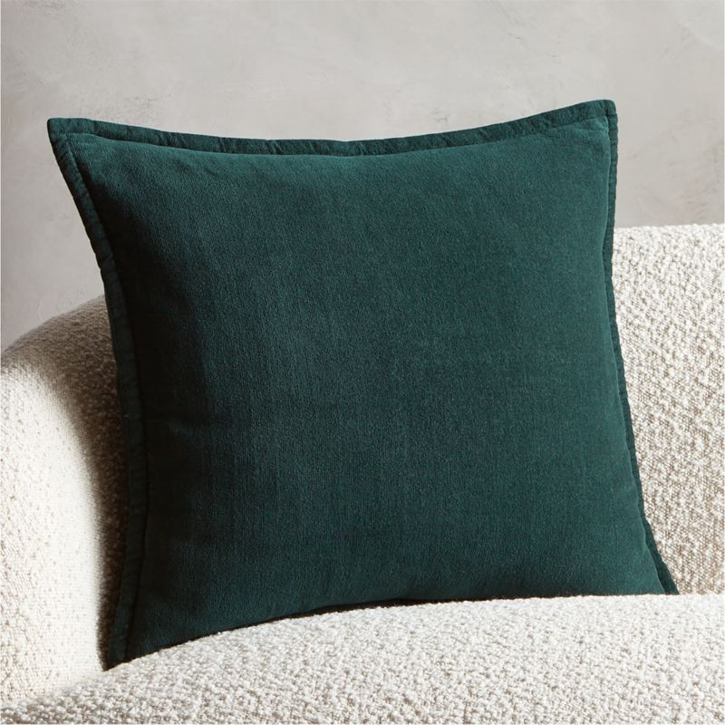20" Ava Dark Green Modern Throw Pillow with Down-Alternative Insert + Reviews | CB2 | CB2