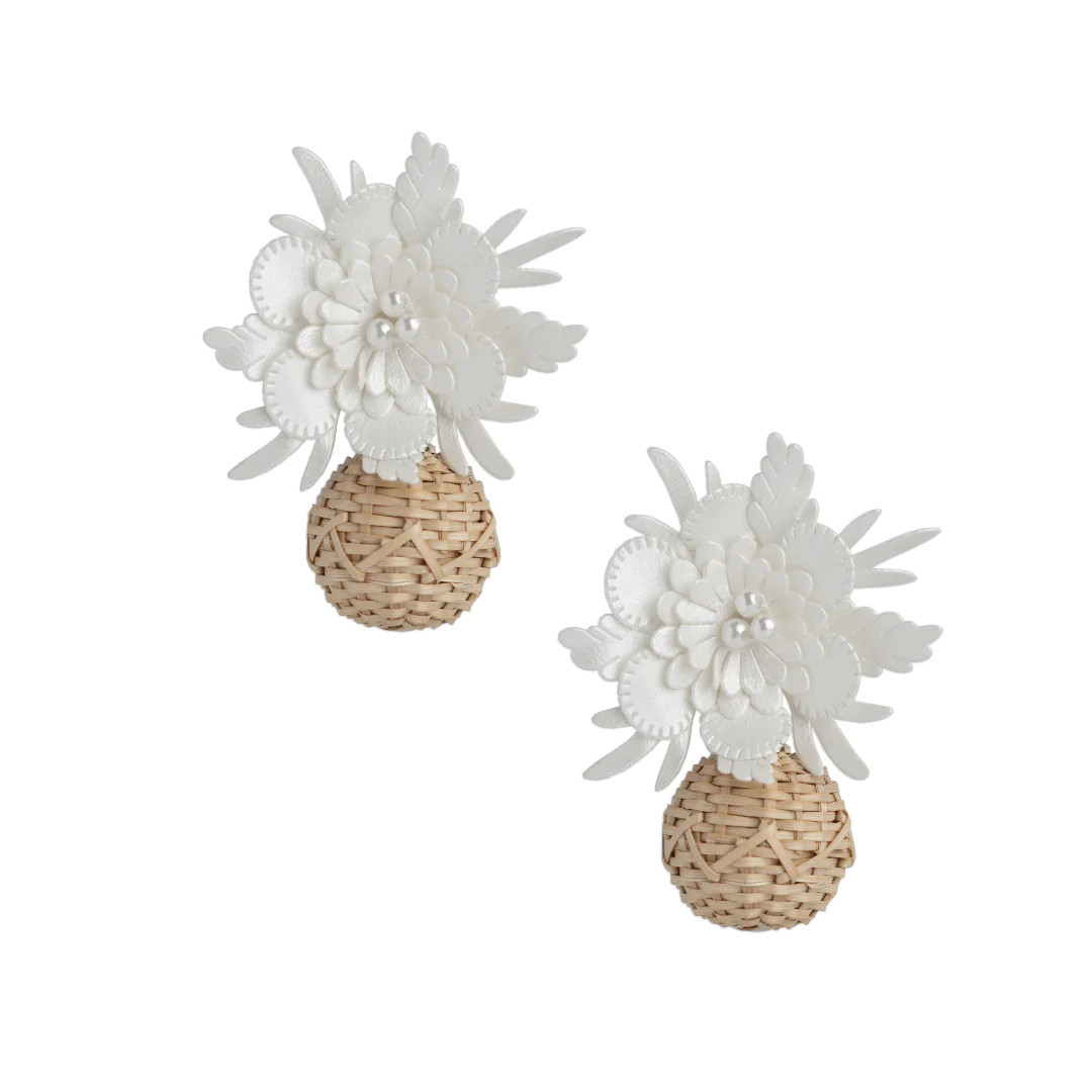 Flower Rattan Ball Drops | Neely Phelan