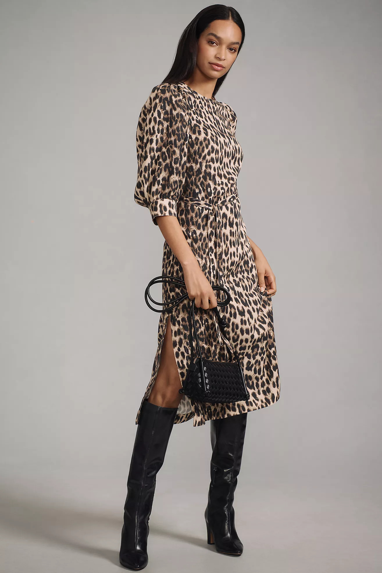 Baum und Pferdgarten Alya Puff-Sleeve Tie-Waist Midi Dress | Anthropologie (US)