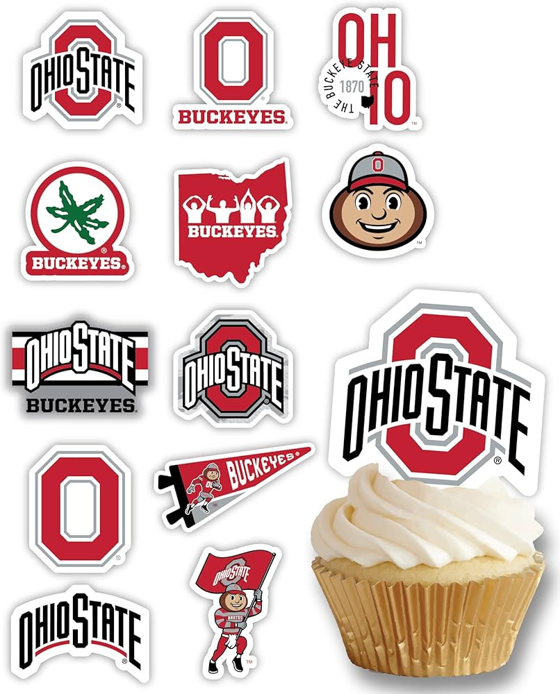 Ohio State University Cupcake Topper Party Supplies for Football, Birthday, Graduation Party Deco... | Amazon (US)