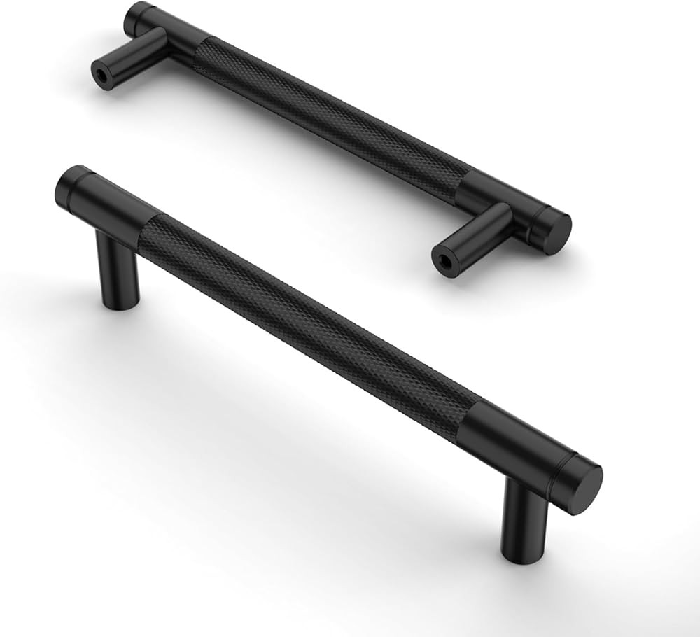 Asidrama 10 Pack 5 Inch(128mm) Matte Black Cabinet Pulls Knurled Cabinet Handles Cupboard Handles... | Amazon (US)