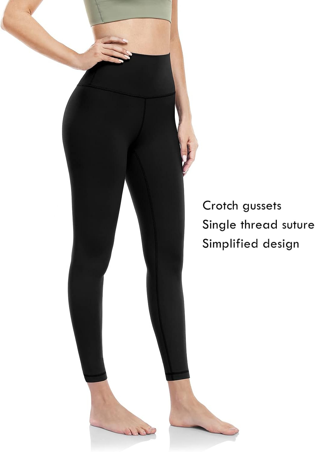 HeyNuts Pure&Plain 7/8 Athletic Leggings for Women Tummy Control Yoga Pants 25'' | Amazon (US)