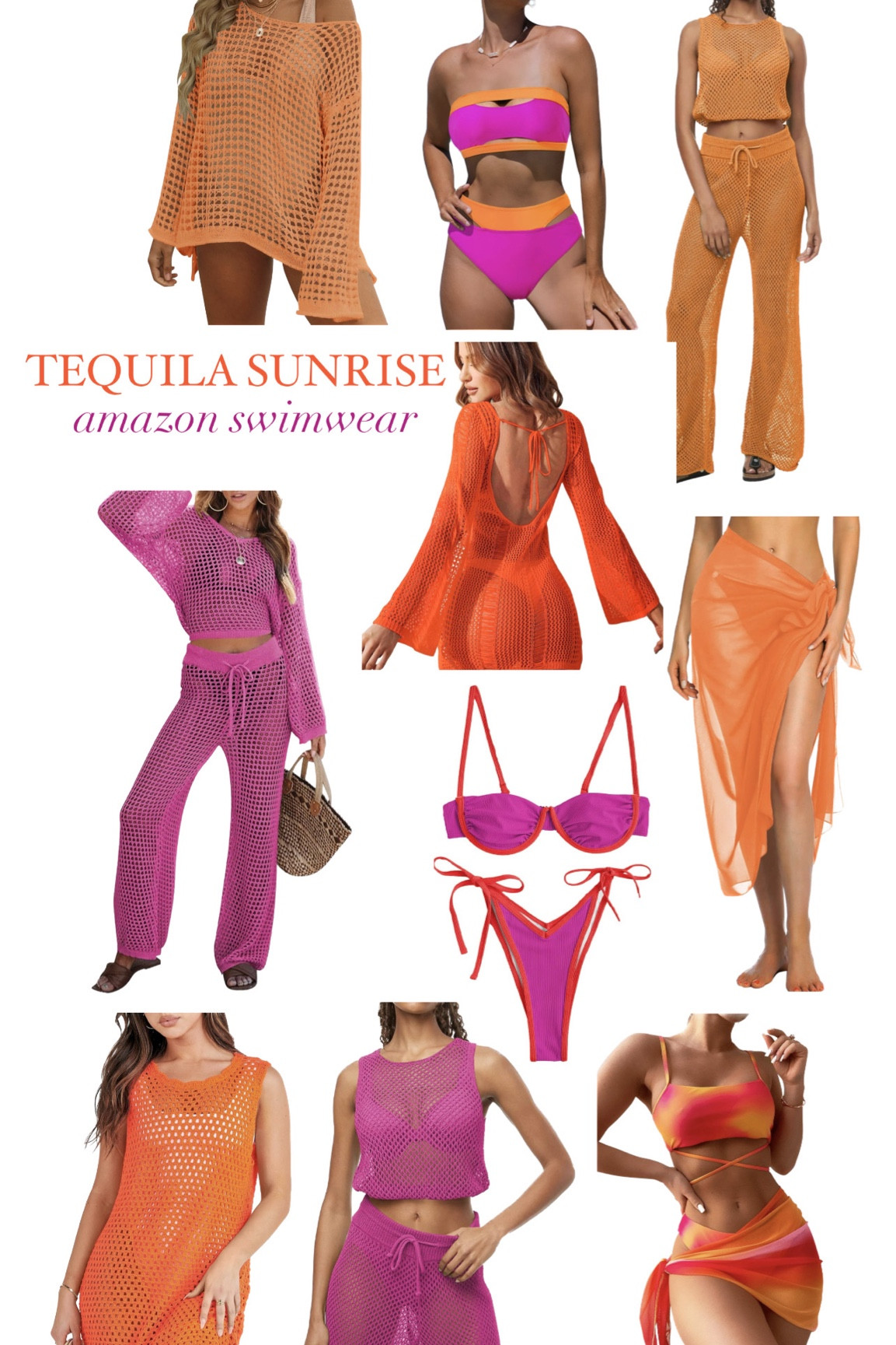 Pink and orange swimwear for tequila sunrise theme on a bachelorette party in Mexico. Vacation outfit inspo loading #swimwear #beachwear #swimsuitcoverups #coverups

#LTKSeasonal #LTKfindsunder100 #LTKfindsunder50