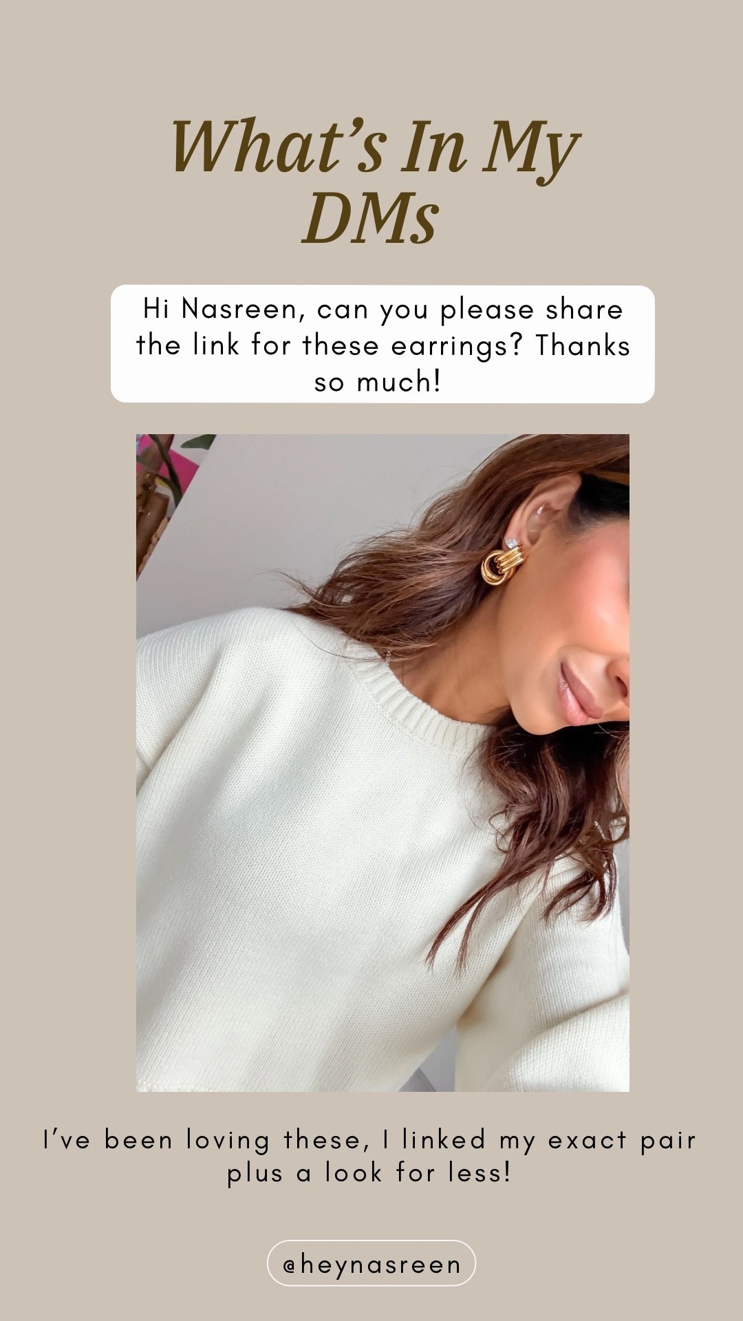 These earrings are so chic and really can pull an outfit together! 