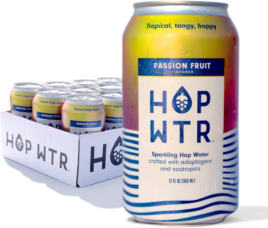 HOP WTR - Sparkling Hop Water - Passion Fruit (12 Pack) - NA Beer, No Calories or Sugar, Low Carb... | Amazon (US)