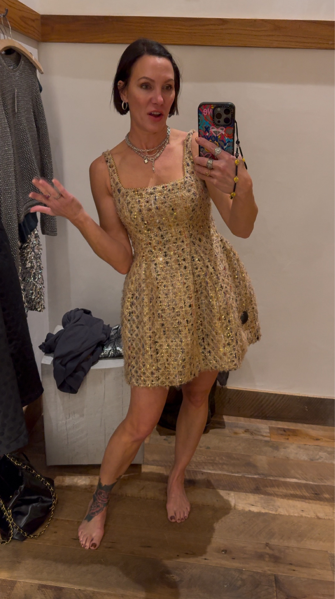 This gold mini dress is the ultimate new years dress! Wearing size small from Anthropologie. 

#LTKStyleTip #LTKSeasonal #LTKHoliday