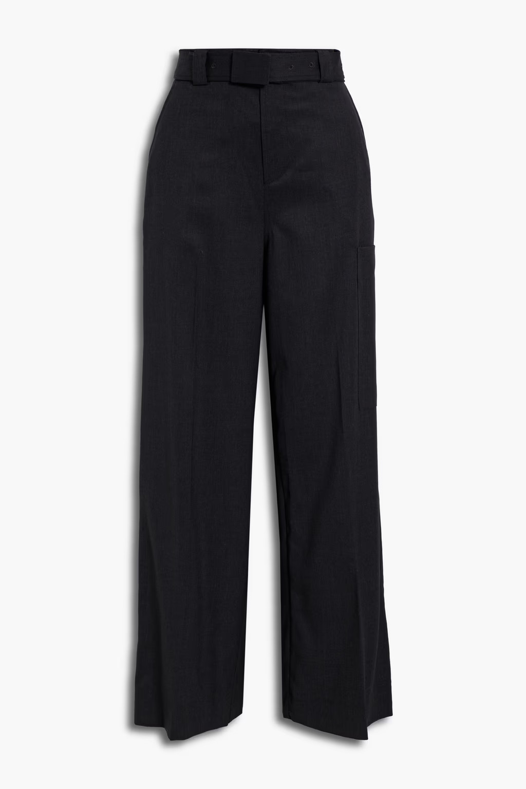 Belted wool-twill wide-leg pants | The Outnet (UK and Europe)