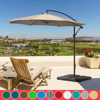 Hull 10-ft.Umbrella and Base Weight Set Included - Turquoise | Bed Bath & Beyond