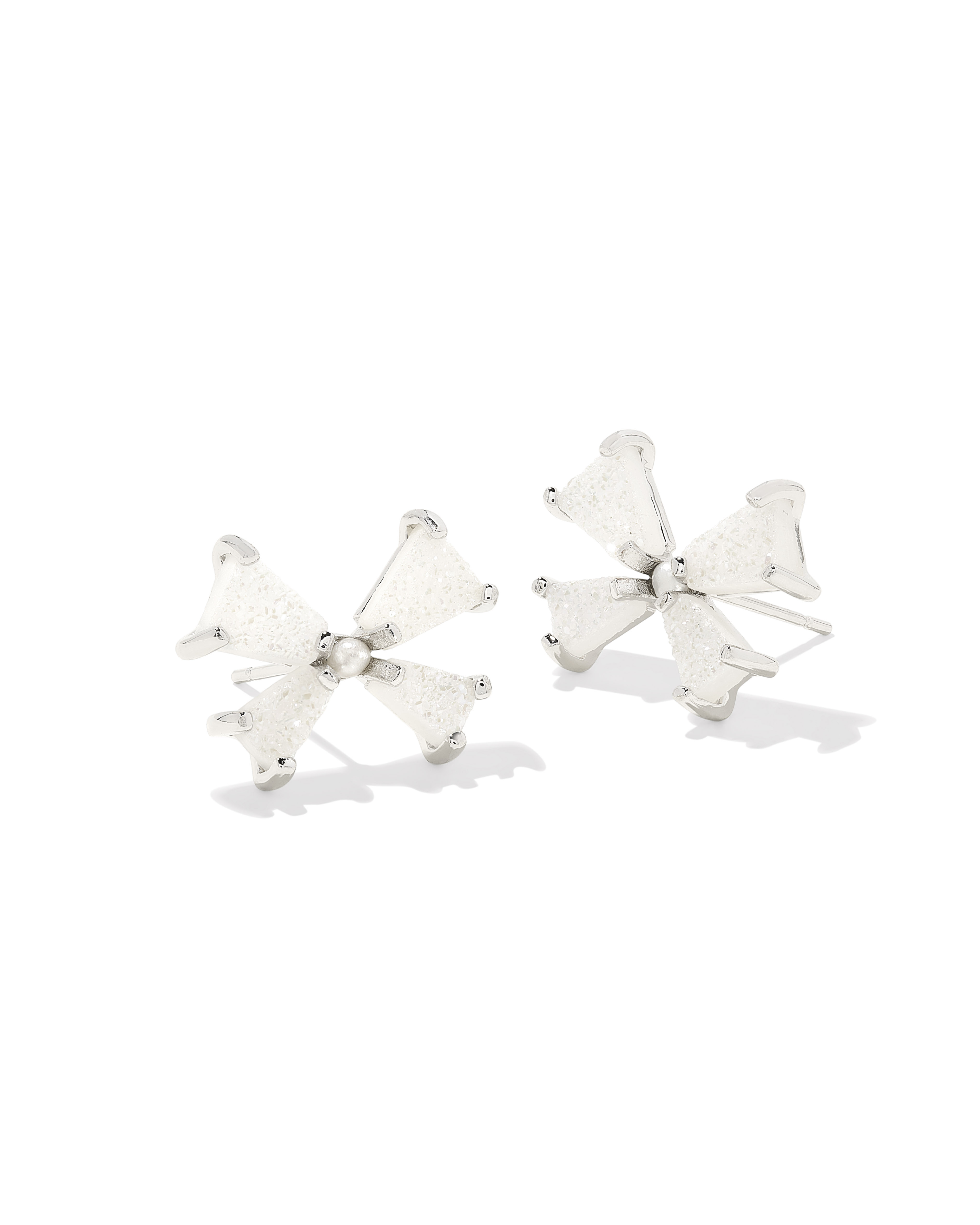 Blair Silver Bow Small Stud Earrings in Iridescent Drusy | Kendra Scott