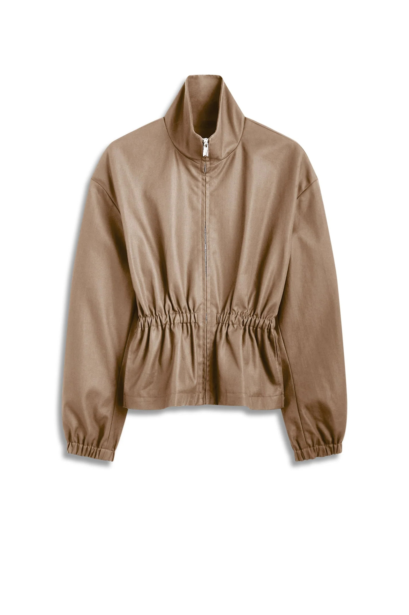 DOUBLE COTTON FUNNEL NECK JACKET - WHISKEY - Scanlan Theodore | Scanlan Theodore US