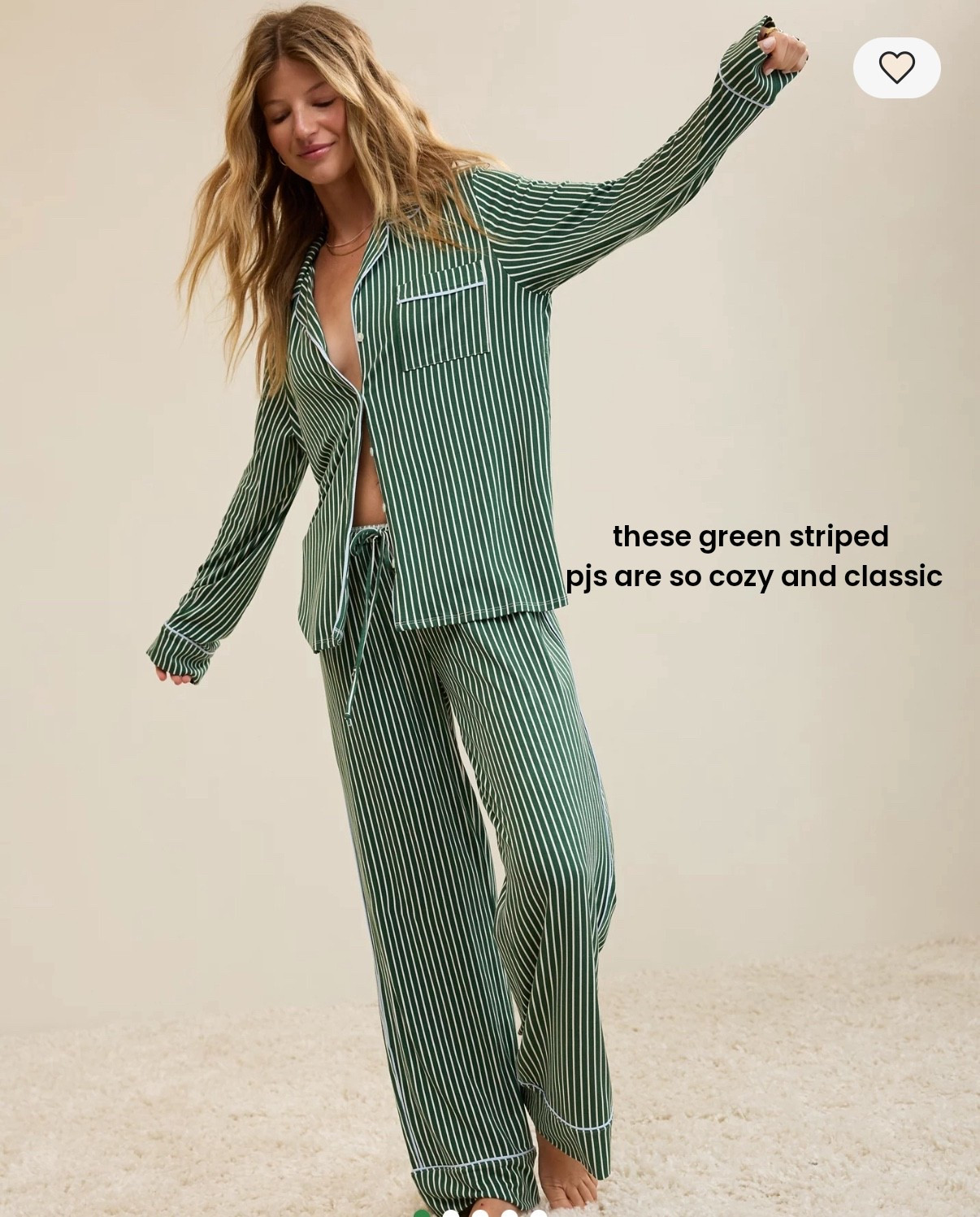 Classic green and white striped pjs for the holidays 

#LTKHoliday #LTKmomlife #LTKMidsize
