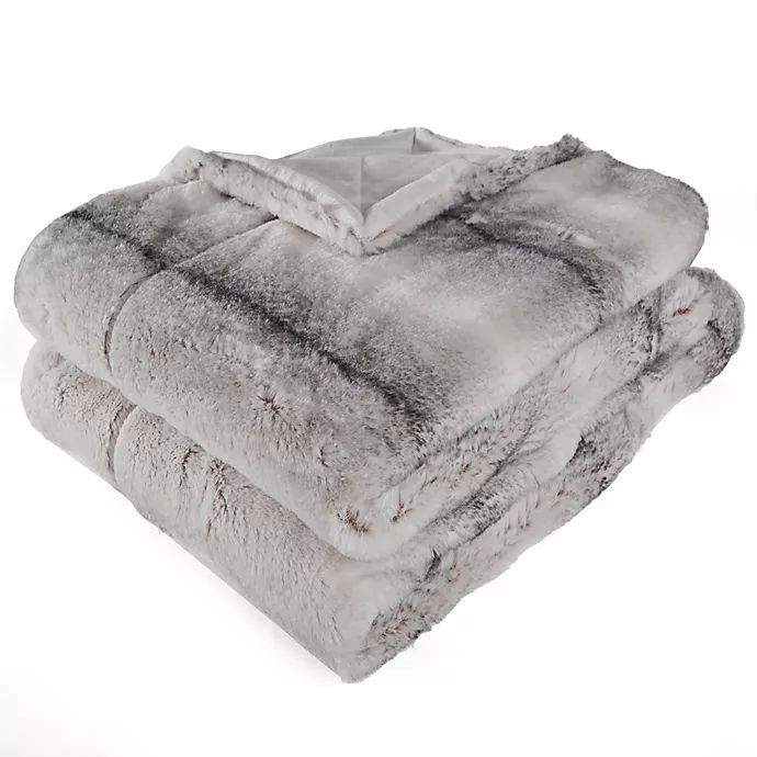 Berkshire Blanket Audrey Faux Fur Throw Blanket in Grey | Bed Bath & Beyond