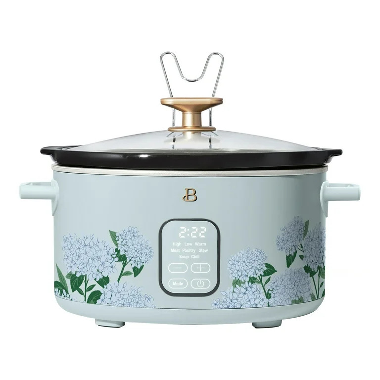 Beautiful 6 Qt Programmable Slow Cooker, Hydrangea Floral by Drew Barrymore | Walmart (US)
