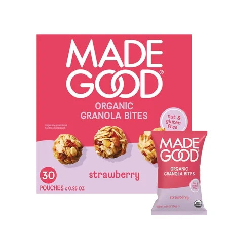 MadeGood Strawberry Granola Minis, 30 Count, 0.85 Oz Each | Walmart (US)