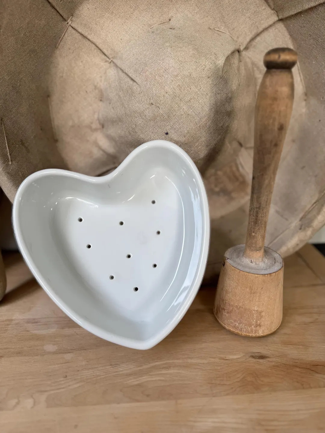 Vintage French Apilco Heart-shaped Porcelain Cheese Mold | Large Size | White Berry Strainer | Fa... | Etsy (US)