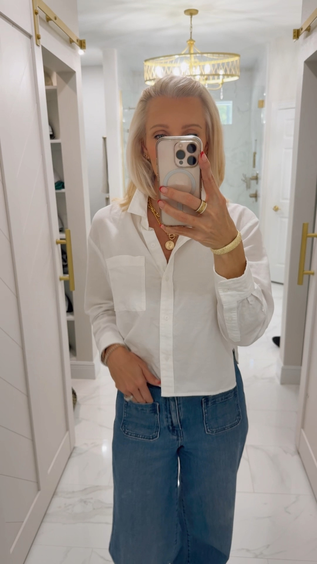 Be perfect link cropped button down shirt that looks great with jeans. No need to tuck in casual yet elegant simple and comfortable. Women’s attire/casual wear/trending.

#LTKOver40 #LTKFindsUnder50 #LTKU